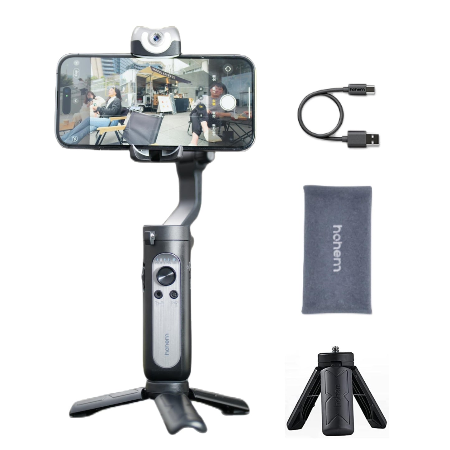 ISteady V2S Smartphone Gimbal Stabilizer 3-Axis Foldable Phone Gimbal w/Gesture Control,AI Tracking,Fill Light for iPhone 14 Pro Max/Android